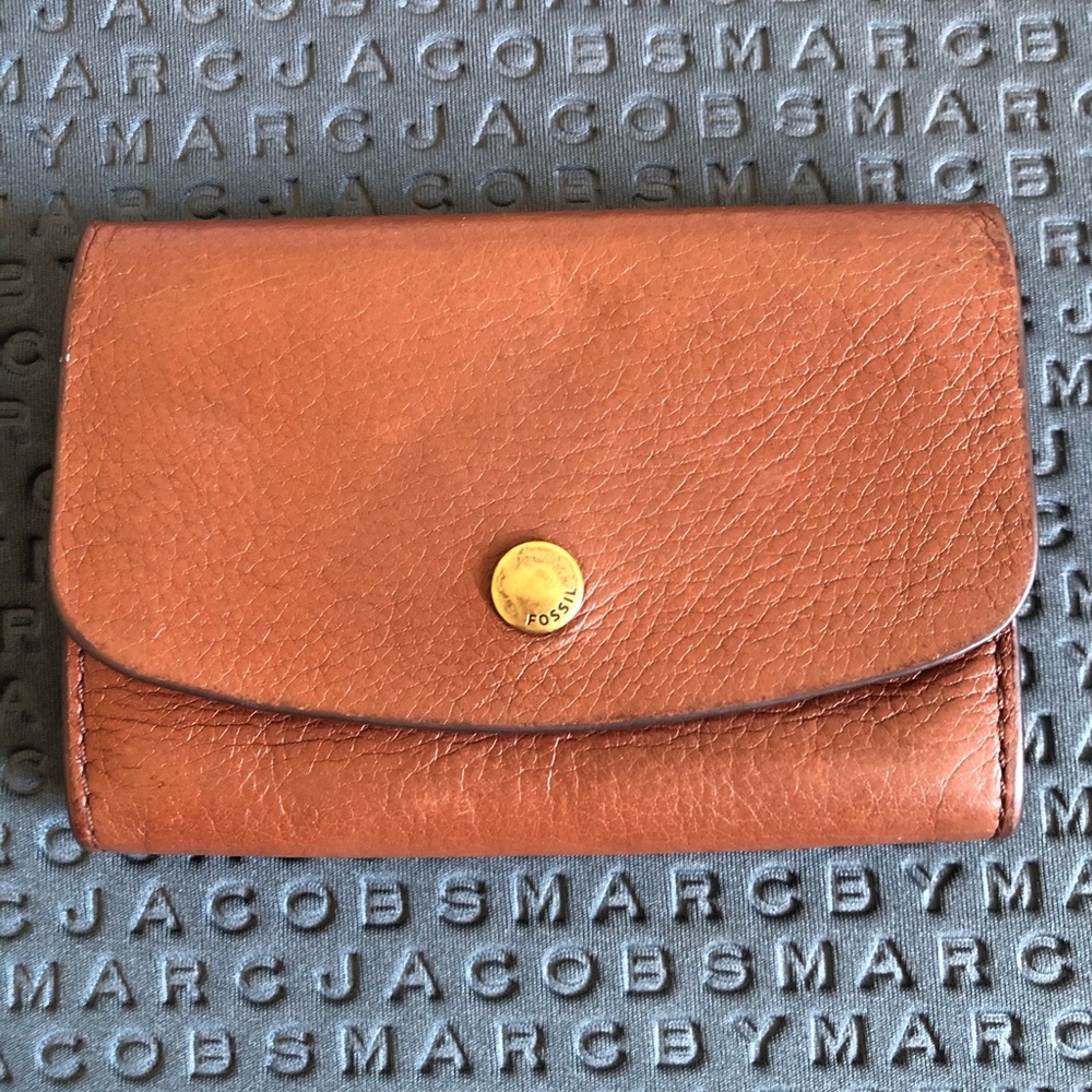 Fossil real leather card holder